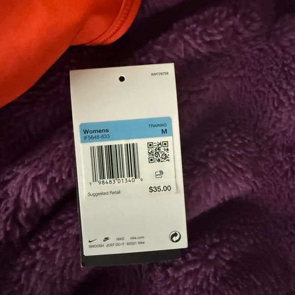 Nike Women's Vibrant Orange Sports Bra - Picture 3 of 4